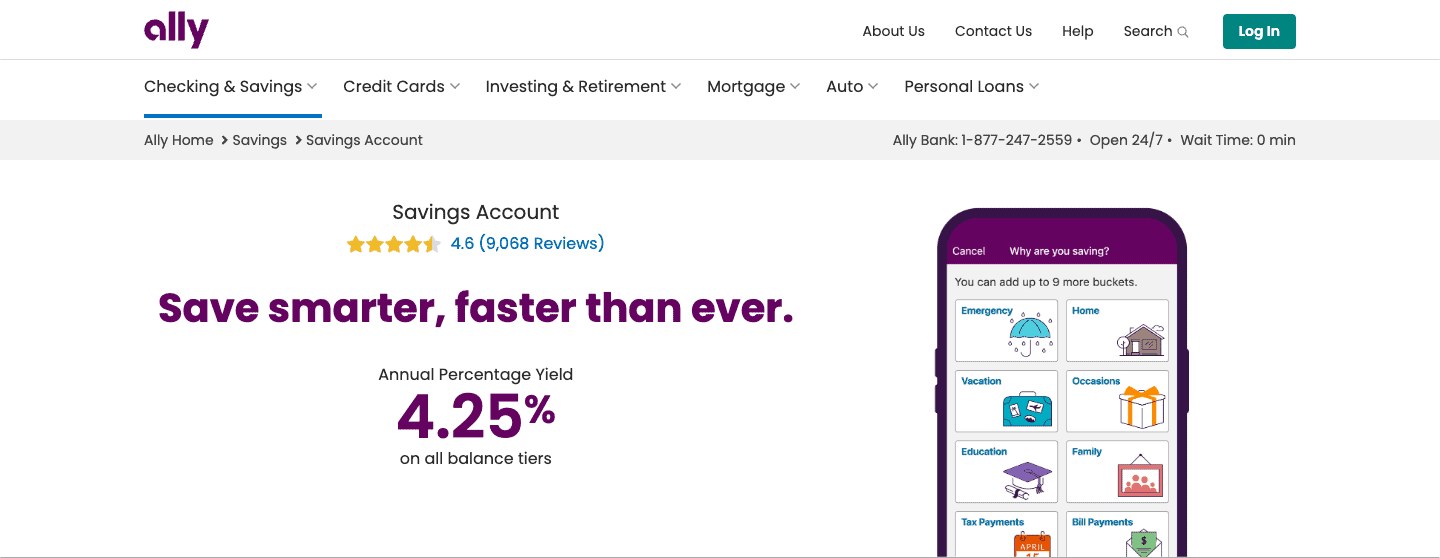 What is the best high-yield savings account? Best Checking & Savings Combo: Ally Savings Account