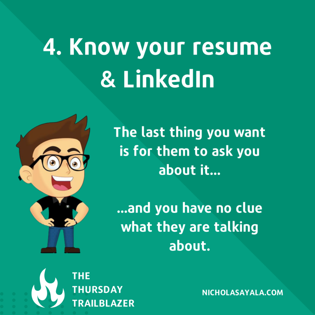 4. Know your resume LinkedIn