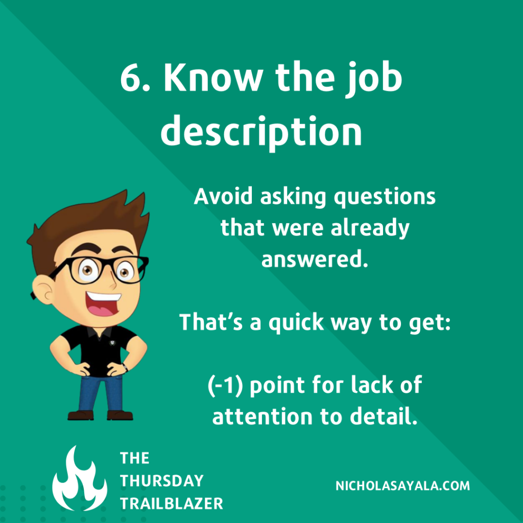 6. Know the job description